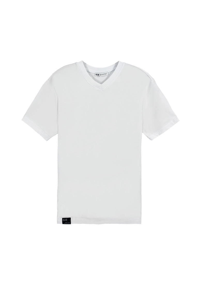 Men Short-Sleeve V-Neck Basic Tee - White - 310024