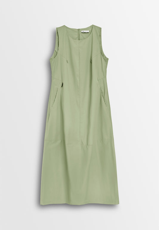 Women Sleeveless Long Dress - Khaki - 610436
