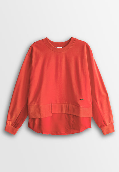 Women Long-Sleeve Sweatshirt - Orange - 410131