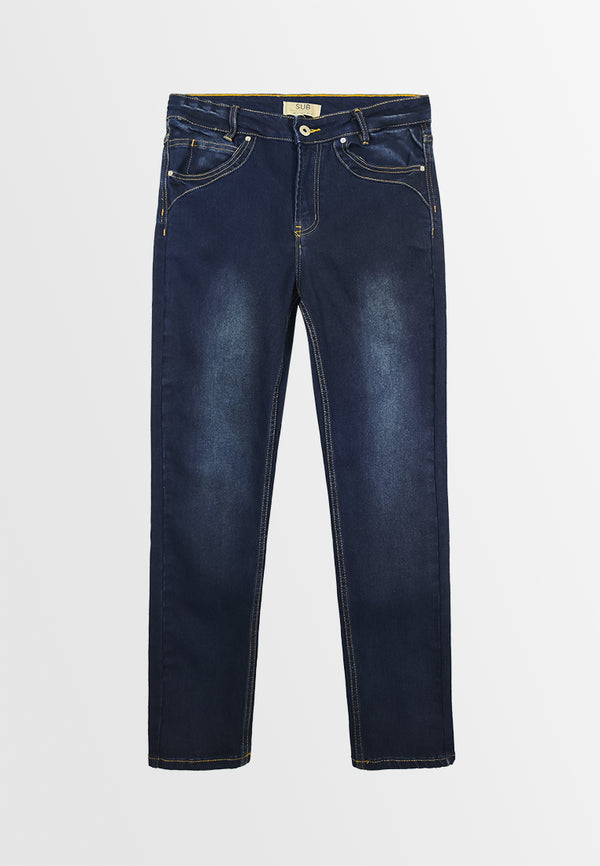Men Slim Fit Long Jeans - Dark Blue - 310209