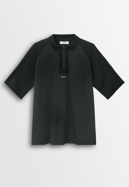 Men Oversized Fashion Polo Tee - Black - 410209