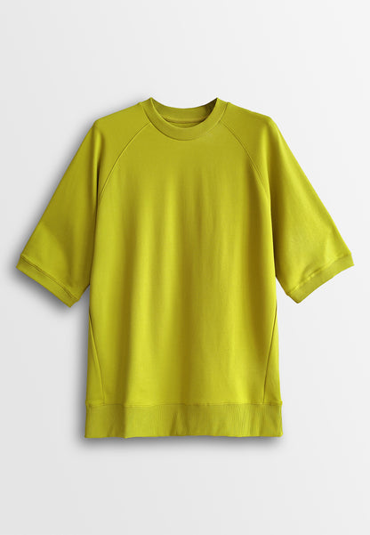 Men Oversized T-Shirt Short Sleeve - Dark Yellow - 510315