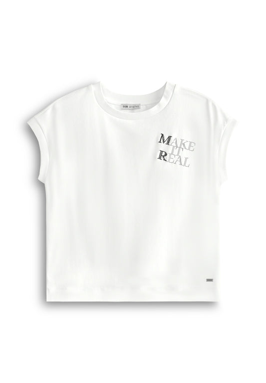 Women Sleeveless Fashion Tee - White - 610450