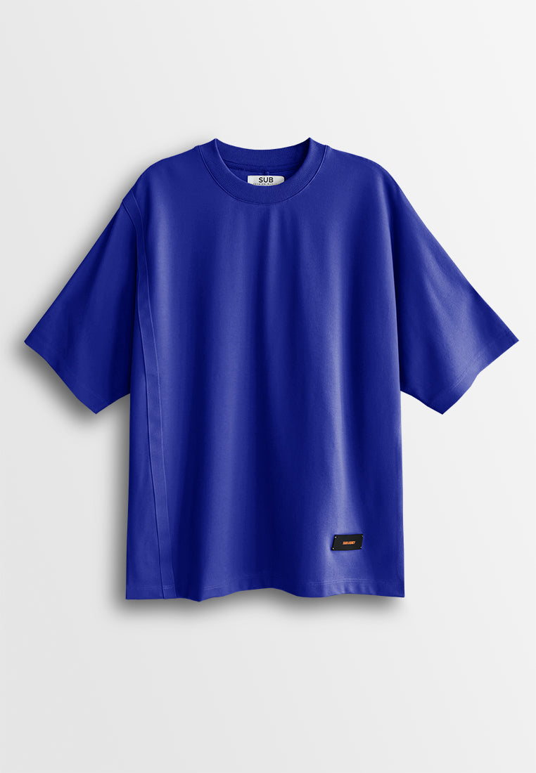 Men Oversized T-Shirt Short Sleeve - Blue - 510228