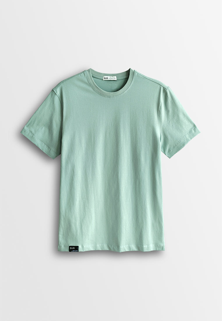 Men Short-Sleeve Plain Tee - Light Green - 510153