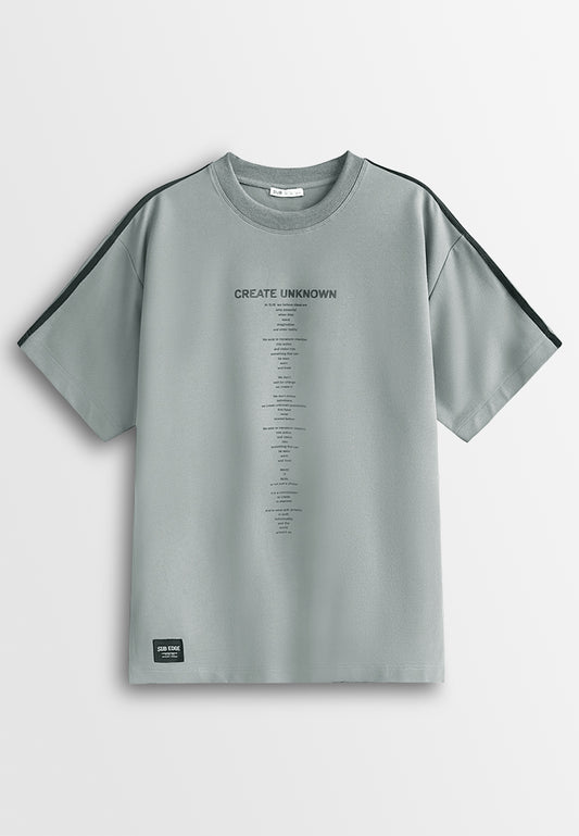Men Oversized T-Shirt Short Sleeve - Grey - 610397