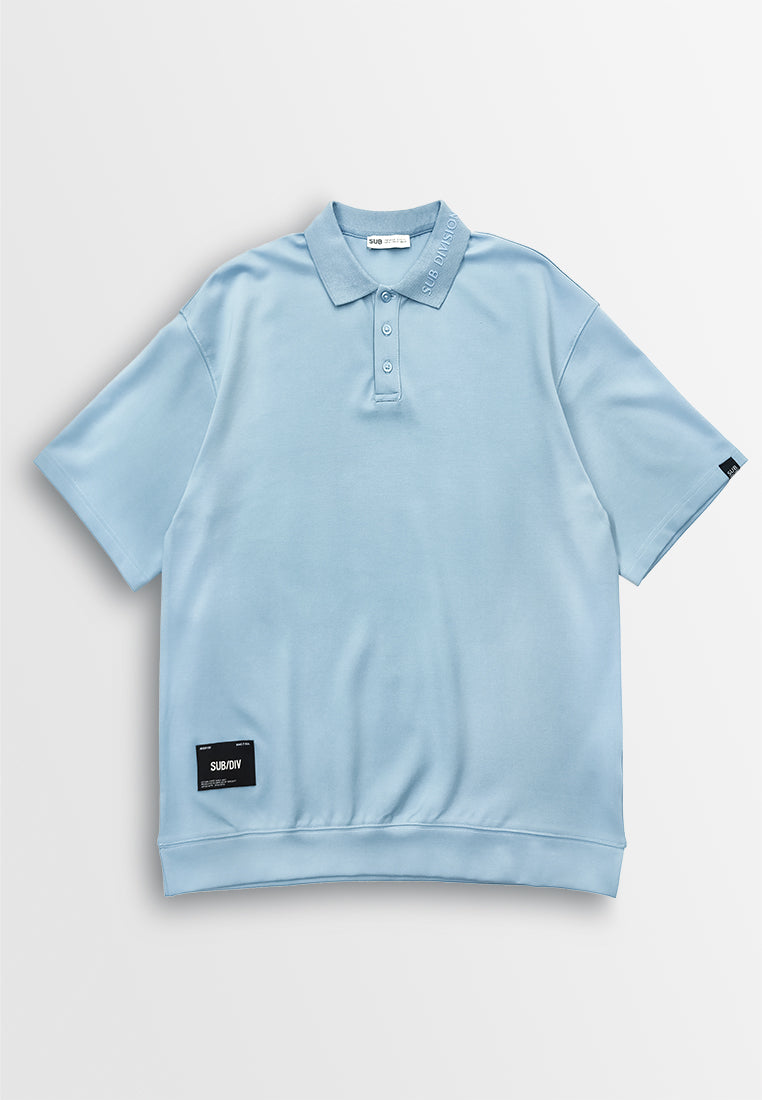 [VALUE BUY] Men Short-Sleeve Oversized Polo Tee - Light Blue - 510047