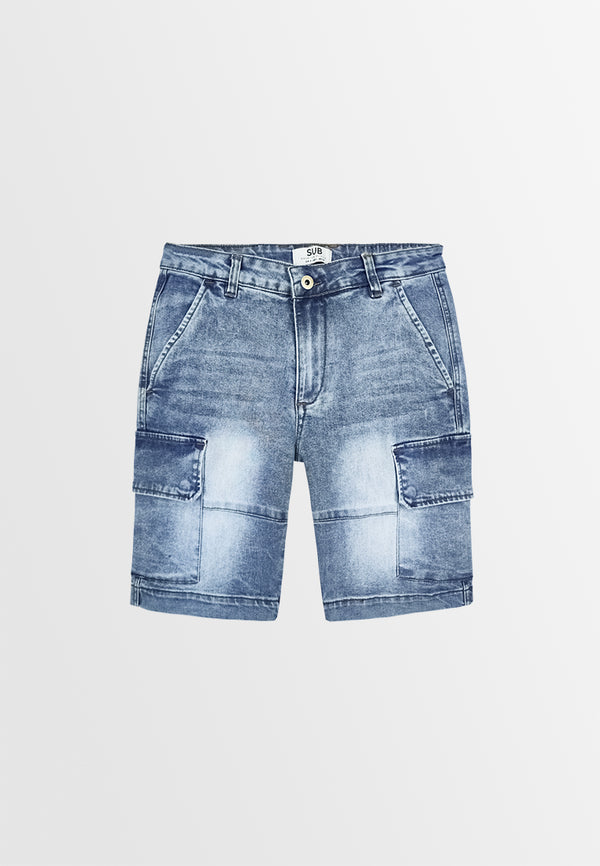 Men Cargo Shorts - Light Blue - SM2512213B