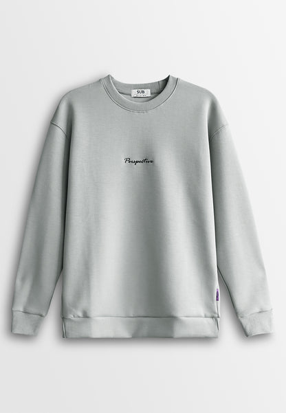 Men Oversized Long-Sleeve Sweatshirt - Light Grey - 510141