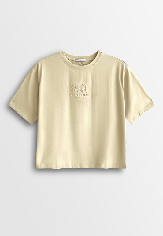 Women Short-Sleeve Fashion Tee - Khaki - 610225