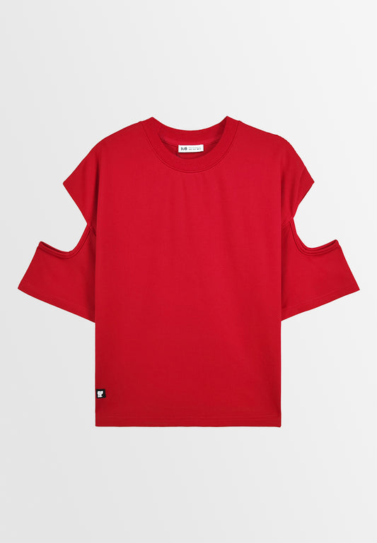 Women Short-Sleeve Fashion Tee - Red - 310232