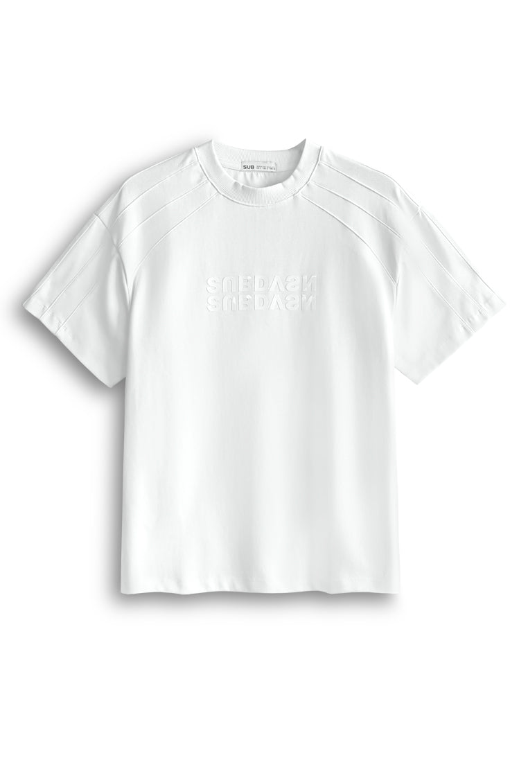 Men Oversized T-Shirt Short Sleeve - White - 510364