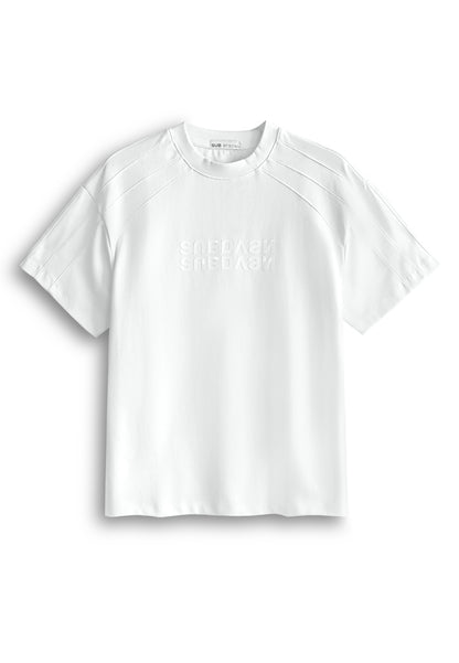 Men Oversized T-Shirt Short Sleeve - White - 510364