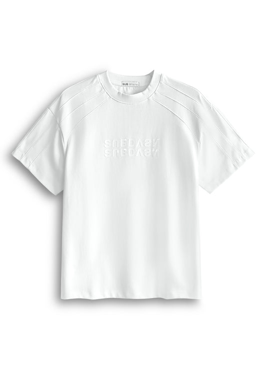 Men Oversized T-Shirt Short Sleeve - White - 510364