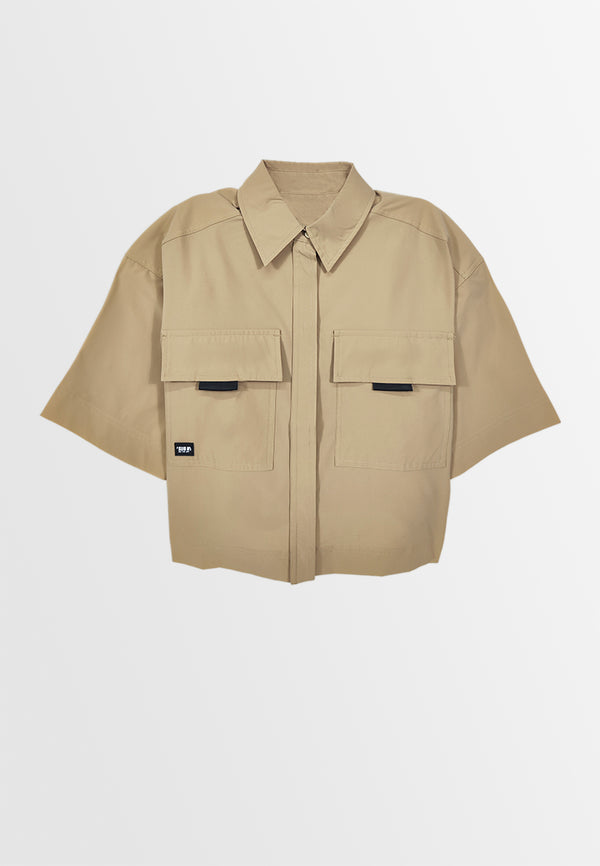 Women Short-Sleeve Shirt - Khaki - S3W716