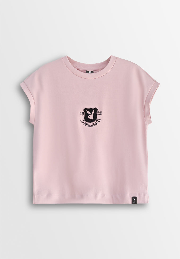 Playboy x SUB Women Sleeveless Fashion Tee - Pink - 610360