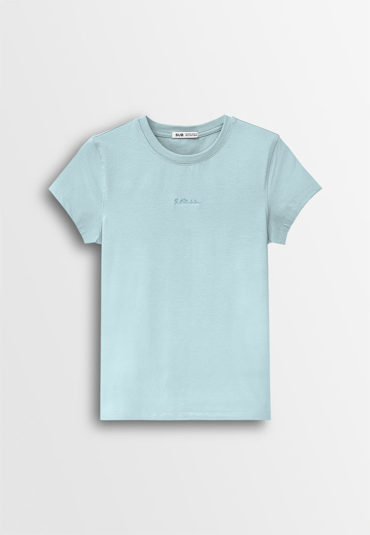 Women Short-Sleeve Graphic Tee - Blue - 610248