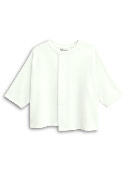 Women Asymmetrical Fashion Tee - White - 610330