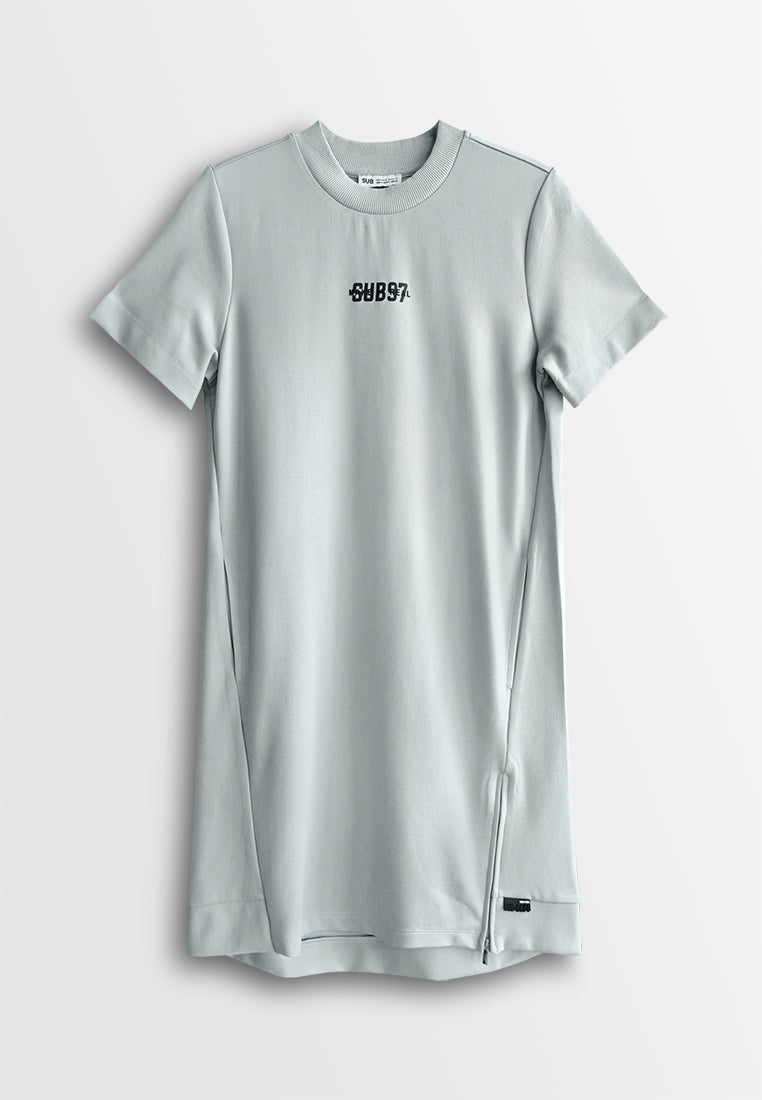 Women T-Shirt Midi Dress - Grey - 510273