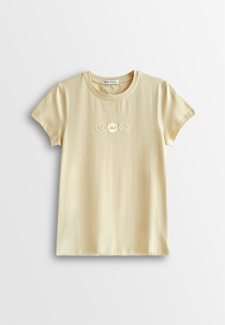 Women Short-Sleeve Graphic Tee - Khaki - 610218