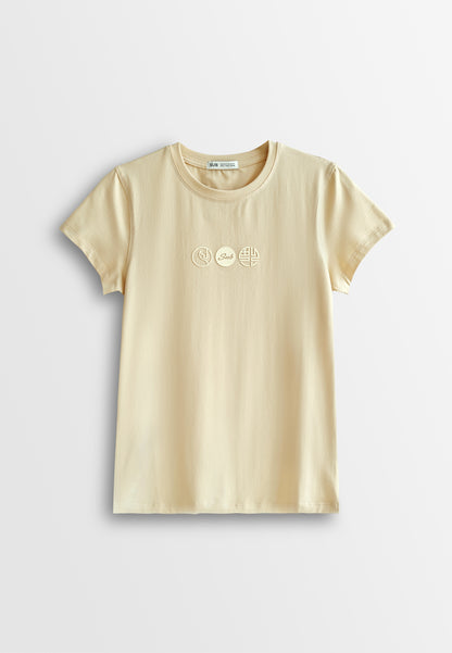 Women Short-Sleeve Graphic Tee - Khaki - 610218