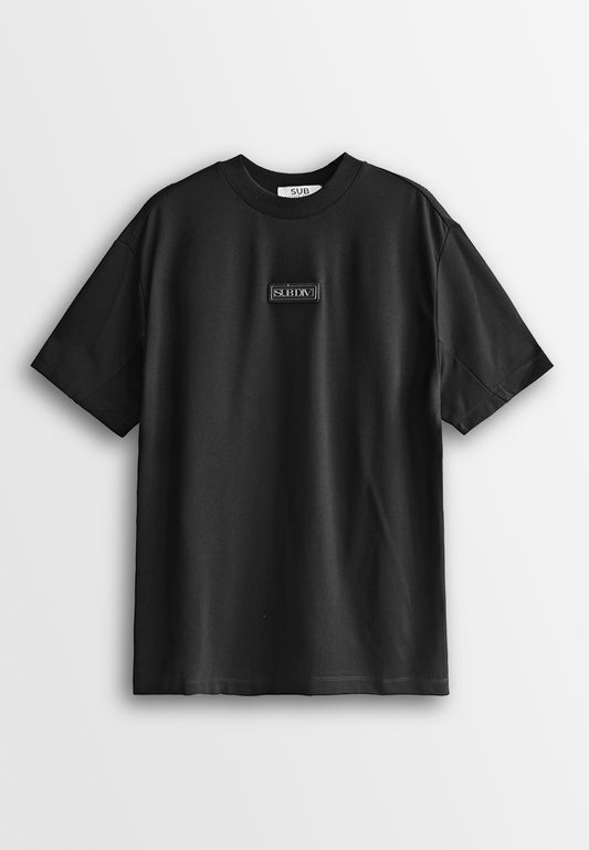 Men Oversized T-Shirt Short Sleeve - Black - 410174