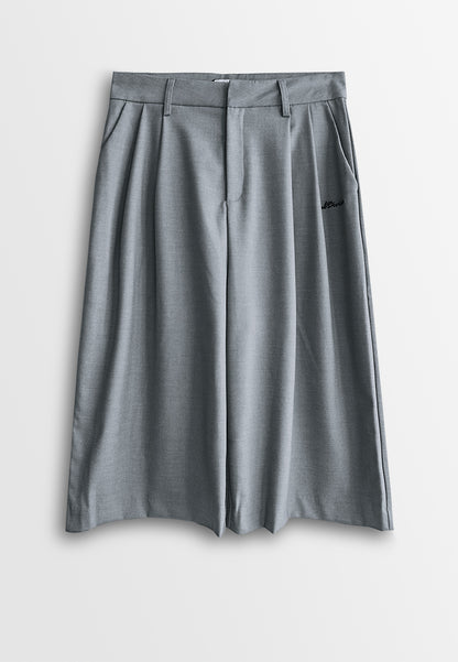 Women Woven Cropped Culotte Pants - Grey - 510040
