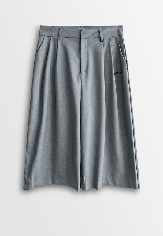 Women Woven Cropped Culotte Pants - Grey - 510040