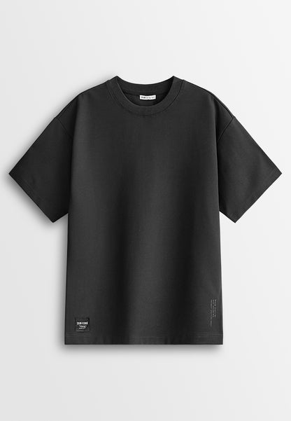 Men Oversized T-Shirt Short Sleeve - Black - 610355