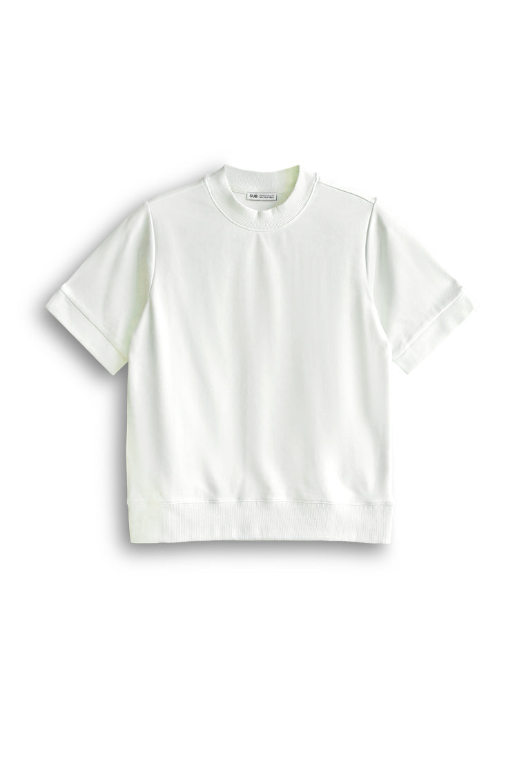 Women Short-Sleeve Sweatshirt -White - 510266