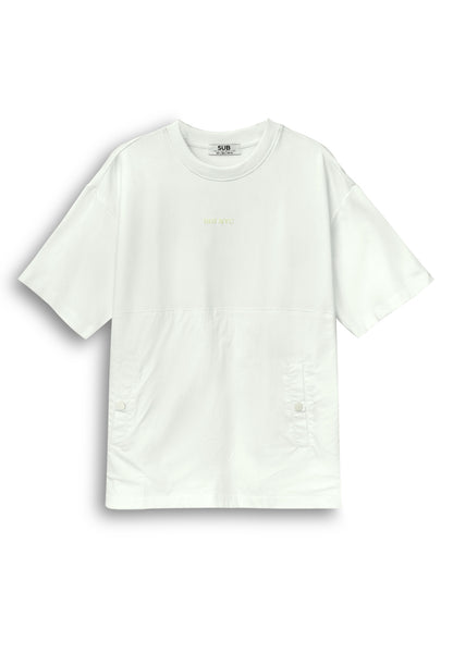 Men Oversized T-Shirt Short Sleeve - White - 410241