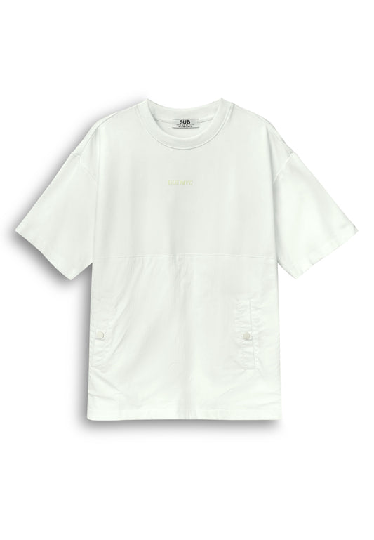Men Oversized T-Shirt Short Sleeve - White - 410241