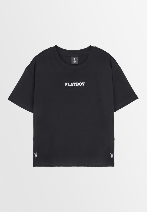 Playboy x SUB  Women Short-Sleeve Fashion Tee - Black - 410101