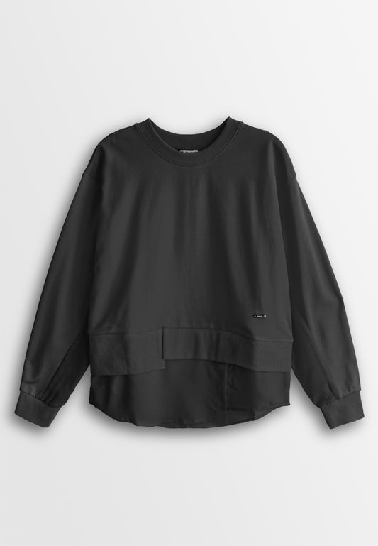 Women Long-Sleeve Sweatshirt - Black - 410130