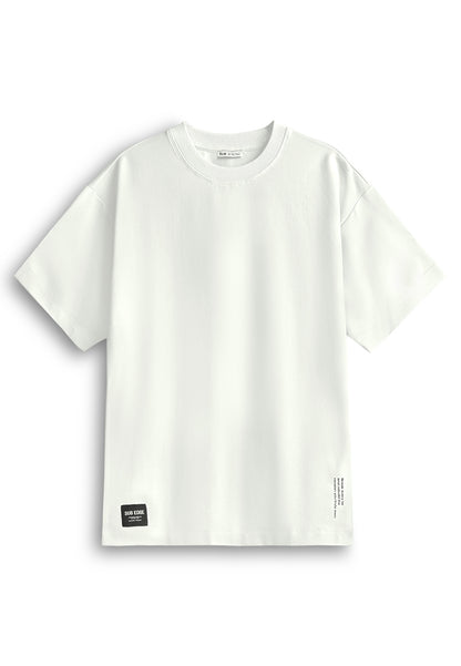 Men Oversized T-Shirt Short Sleeve - White - 610356