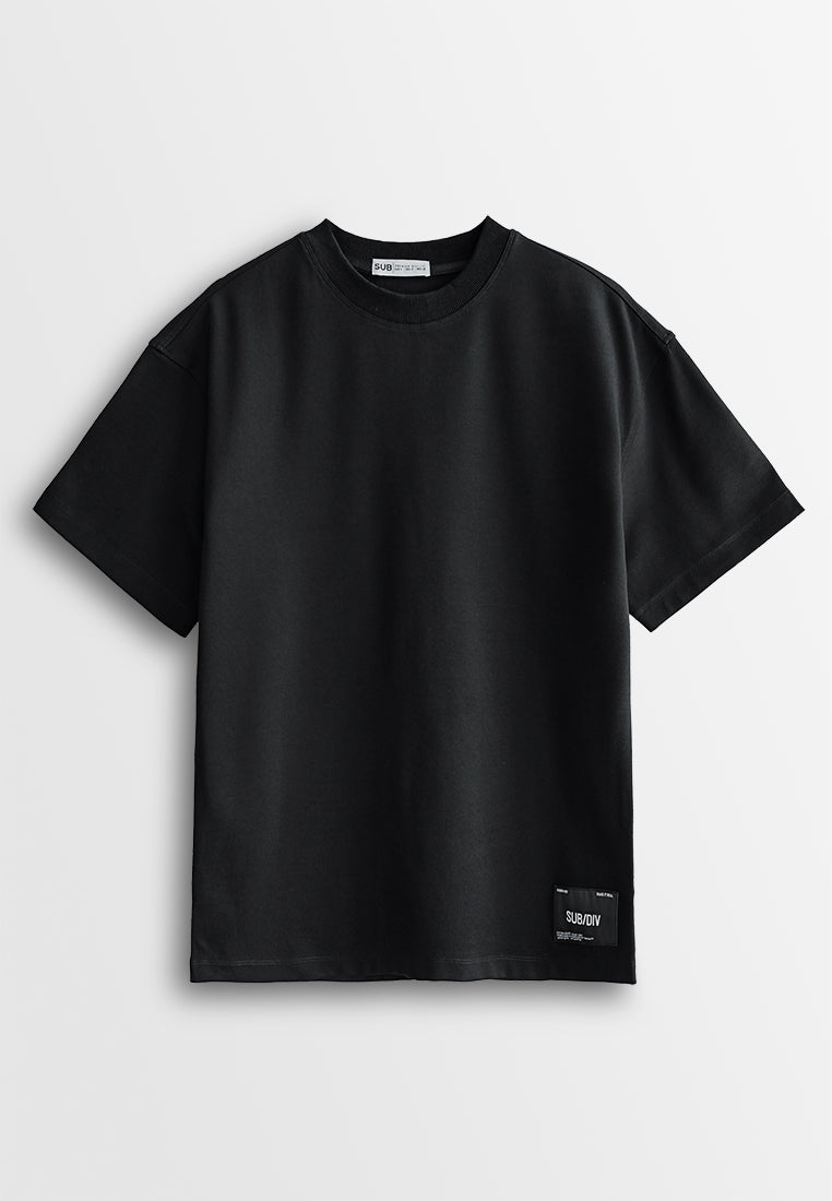 Men Oversized T-Shirt Short Sleeve - Black - 510376