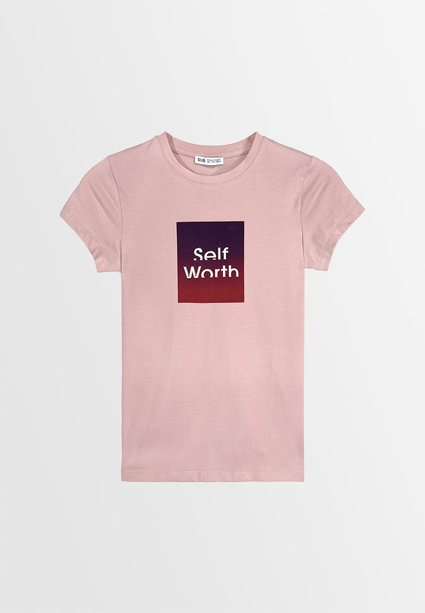 Women Short-Sleeve Graphic Tee - Pink - 410031