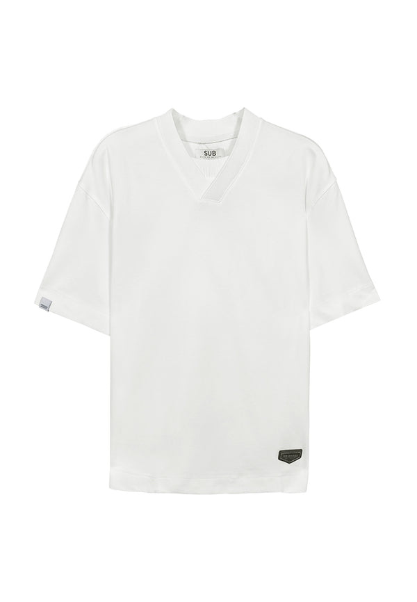 Men Short-Sleeve Oversized Fashion Tee - White - M3M877