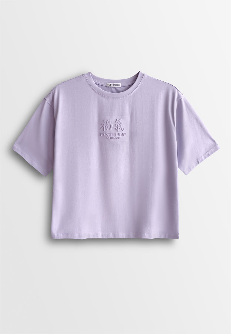 Women Short-Sleeve Fashion Tee - Purple - 610222