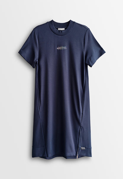 Women T-Shirt Midi Dress - Navy - 510274