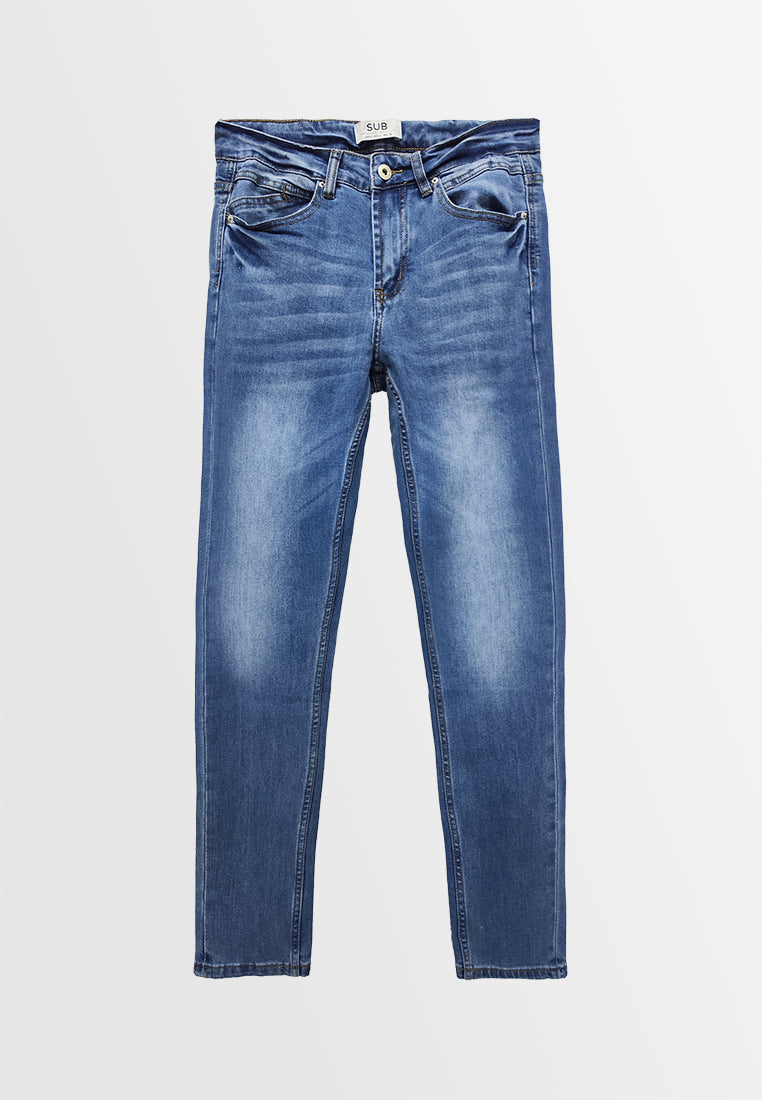 Men Slim Fit Long Jeans - Blue - M3M987