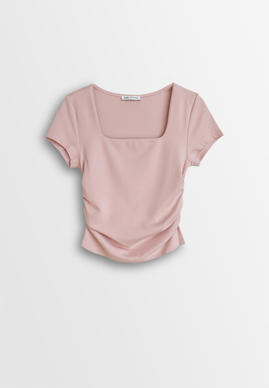 Women Short-Sleeve Basic Tee - Pink - 510055