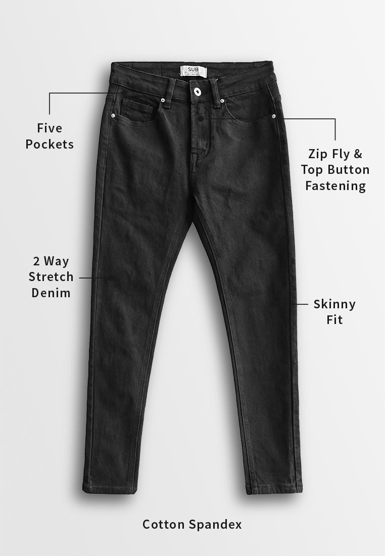 Men Skinny Fit Long Jeans - Black - 410059/510267