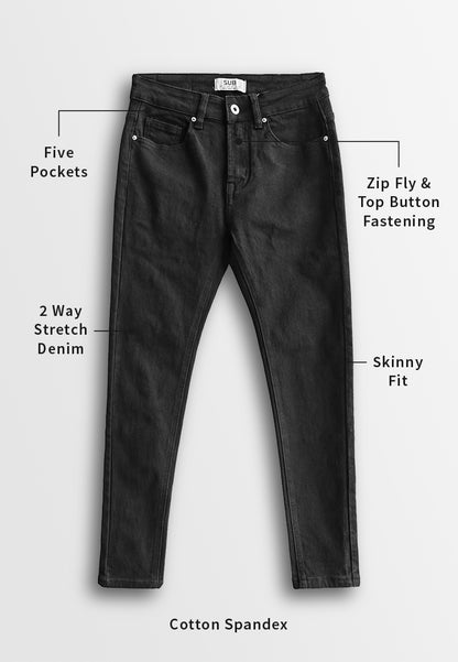 Men Skinny Fit Long Jeans - Black - 410059/510267