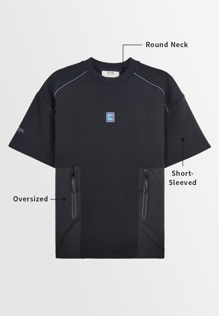 Men Short-Sleeve Fashion Tee - Black - 410021