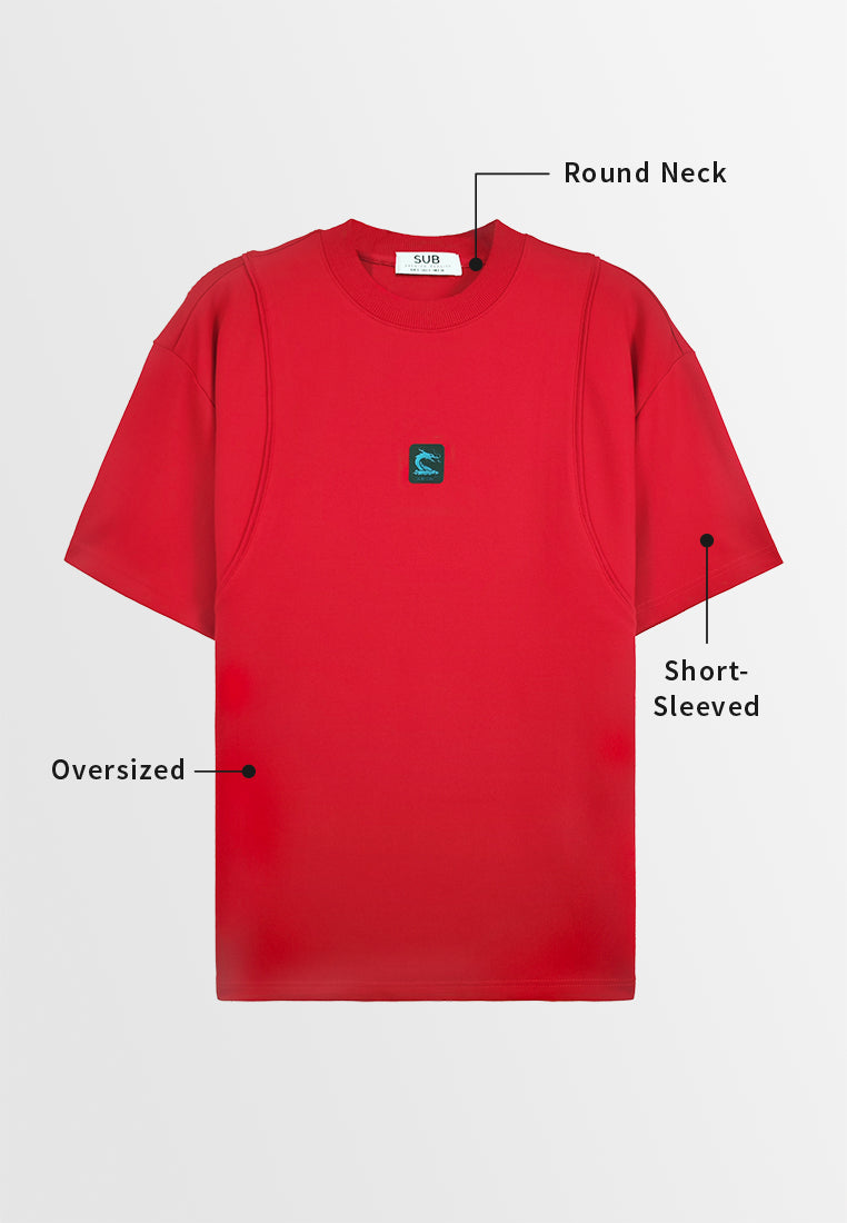 Men Short-Sleeve Fashion Tee - Red - 410003