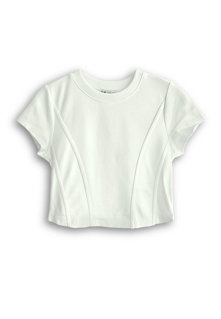 Women Cropped T-Shirt - White - 410236