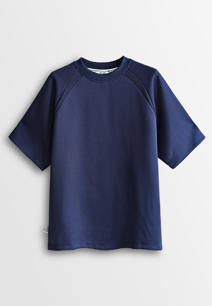 Men Oversized T-Shirt Short Sleeve - Navy - 510248