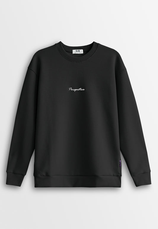 Men Oversized Long-Sleeve Sweatshirt - Black - 510140