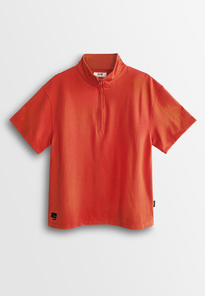 Men Oversized Short-Sleeve Sweatshirt - Orange - 510233